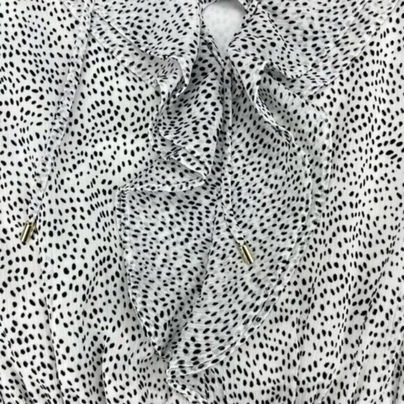 TED BAKER Alyanna Peplum Ruffle Patterned Top Size 4 - Picture 9 of 11